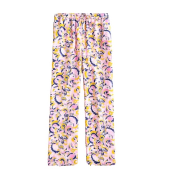 J crew paisley swirl slik tunic pant set size small 4 pull on pink blue yellow - Picture 2 of 12